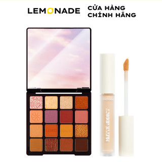 Combo Lemonade Bảng Phấn Mắt Aesthetic Eyeshadow Palette 20.8g Và Kem Che Khuyết Điểm Kiềm Dầu Matte Addict Concealer 3g