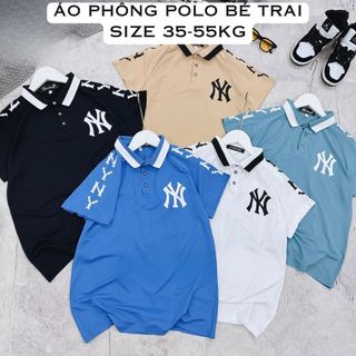 (15-30kg) Áo phông cổ trụ polo/ áo thun cổ tròn chất cotton thể thao, cá tính cho bé trai đi học đi chơi size đại