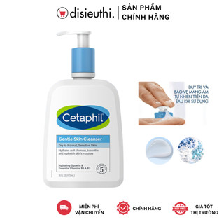 Sữa Rửa Mặt Dịu Nhẹ Cetaphil Gentle Skin Cleanser 591ml (Tách từ set 2 chai 591mlx2) Hàng Nhập Mỹ