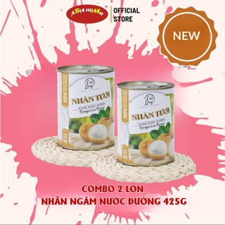 Combo 2 lon nhãn tươi ngâm nước đường asia home cát long 565gr