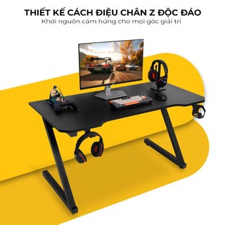 Bàn Gaming Chữ Z Dùng làm việc, học tập, giải trí, chân Z cách điệu nâng cấp bỏ giằng, chịu lực và vững chắc hơn 3 lần