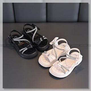 Dép sandal đính đá phối nơ cho các bé từ 5 – 15 tuổi mã xd-728
