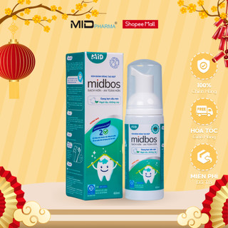Bọt tập đánh răng Midbos thương hiệu Midkid nuốt được cho bé từ 1 tuổi, dạng hữu cơ giúp làm sạch, trắng răng thơm miệng