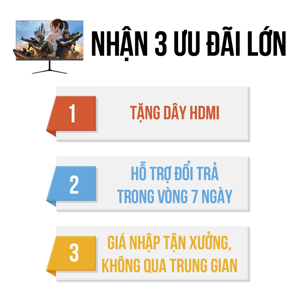 Màn hình máy tính PC 22-24 Inch, mới - 100% Full Box, bảo hành 12 tháng, Full HD 1080 Tấm nền IPS Tần số quét 75HZ | BigBuy360 - bigbuy360.vn