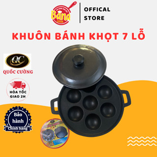  Khuôn Bánh Khọt 7 Lỗ Chống Dính Quốc Cường Kèm Nắp BK7-01 - BANA COOK 