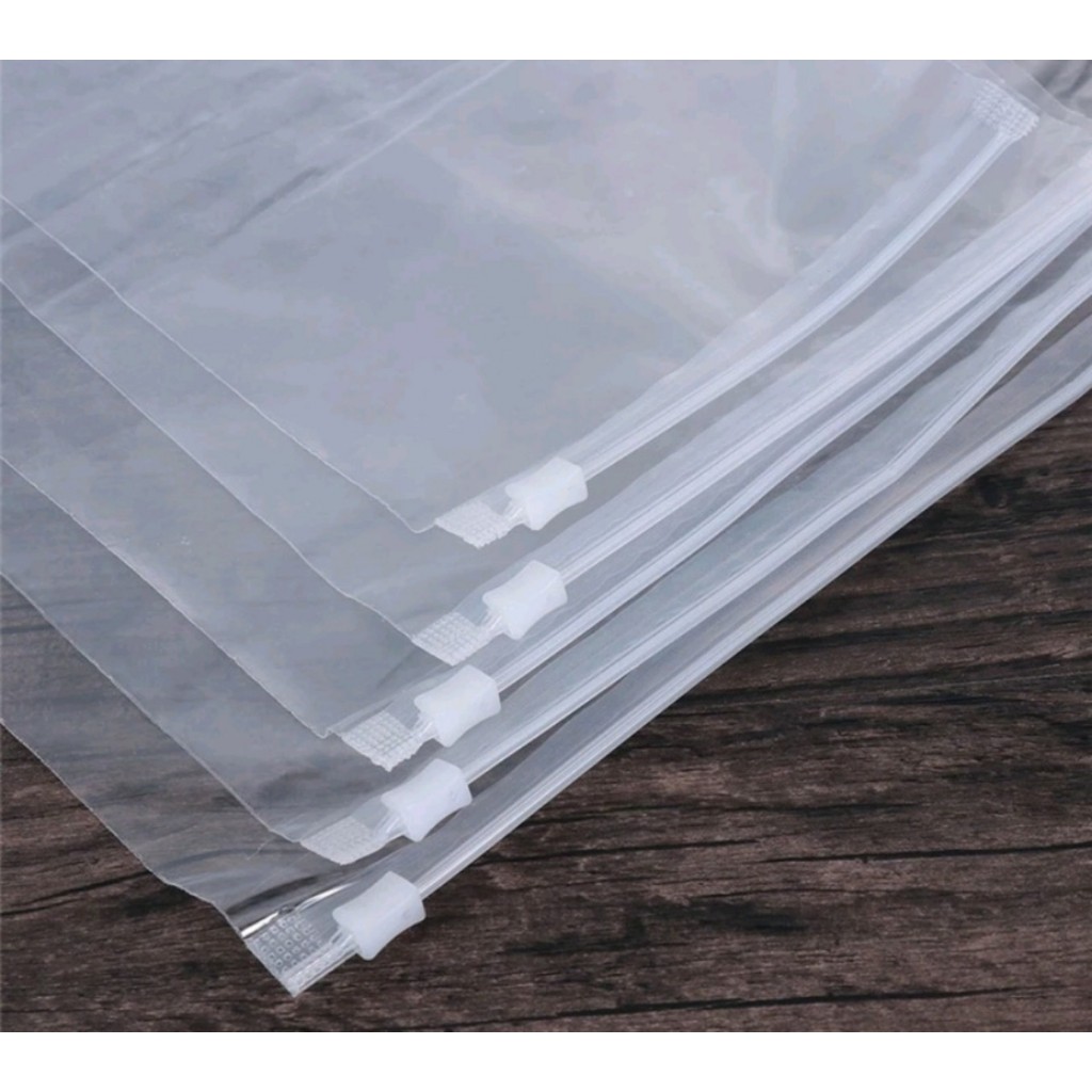 100g Túi zip lock khóa đầu trong suốt, đựng quần, áo, phụ kiện đồ đạc đa năng