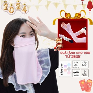 Khẩu trang che cổ chống nắng chống tia UV UPF 50+ chất lụa băng mát lạnh mềm mịn