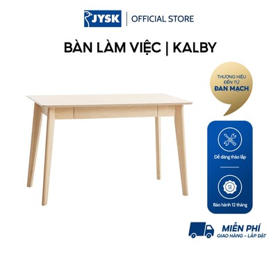 Bàn làm việc | JYSK Kalby | gỗ công nghiệp veneer sồi/gỗ sồi | màu sồi | D120xR60xC75cm