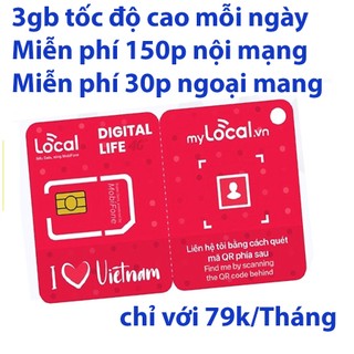 Sim local mobifone A79S 2gb/ngày Miễn phí gọi - Sóng mobifone chỉ 79k/tháng