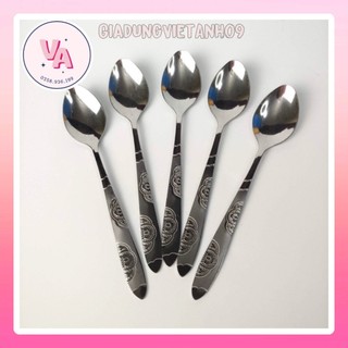 Thìa cafe cán hoa inox xịn