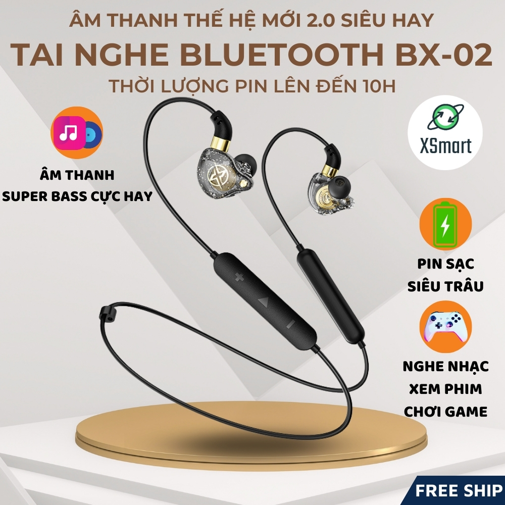 Tai Nghe Bluetooth Không Dây Thể Thao BX-02 Phiên Bản Mới Âm Thanh BASS Sâu, Có Mic | BigBuy360 - bigbuy360.vn