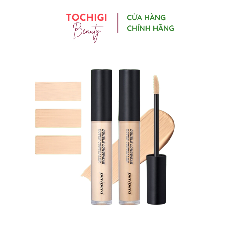 Kem Che Khuyết Điểm Peripera Double Longwear Cover Concealer lâu trôi gấp hai lần trang điểm tự nhiên 5.5g