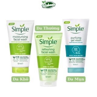 Sữa Rửa Mặt Simple Refreshing Facial Wash Phù Hợp Cho Da Dầu Mụn, Nhạy Cảm 150ml - Bebeaumall