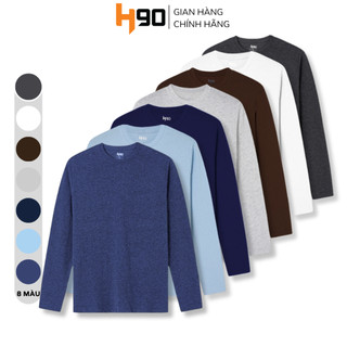 Áo Thu Đông Dài Tay H90 Nam Cổ Tròn Chất Thun Cotton Thấm Hút Co Giãn Thoải Mái HLTC001