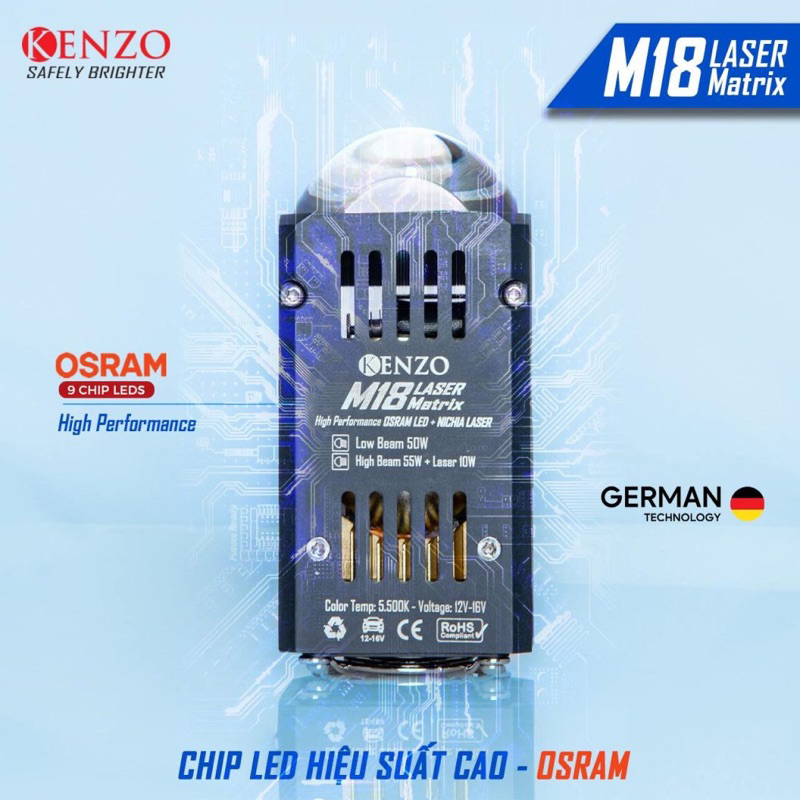 Đèn bi led Kenzo M18 Led&M18 Led Matrix&M18 Laser Matrix Chính hãng