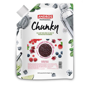 Mứt trái cây chunky trái mọng và hoa atiso đỏ- hibicus - andros chunky - 1kg