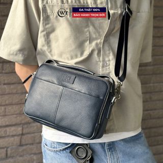 Túi Đeo CHéo WT Leather GI.O Da Bò Thật. Màu Đen, Nâu, Xanh