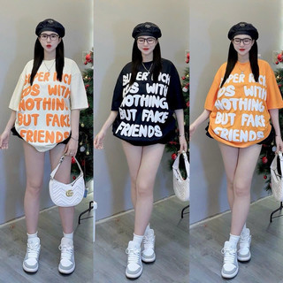 [ Rẻ vô địch ] Áo thun chất cotton khô 3158 form rộng tay lỡ - Nothing but fake friend