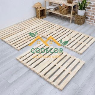 Giường Ngủ Pallet Gỗ Thông Cao Cấp Chắc Chắn, Không Mắt Đen, Giường Gỗ Gấp Gọn Tiện Lợi Nhiều Kích Thước