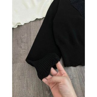 Áo len phối cổ ren 0nly nữ