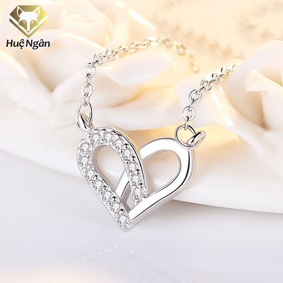 Dây chuyền bạc 925 Huệ Ngân - Tim đính đá xinh xắn PP1896