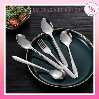 Thìa ăn cơm, thìa súp đầu tròn và đầu nhọn , thìa cafe cán hoa - VA09
