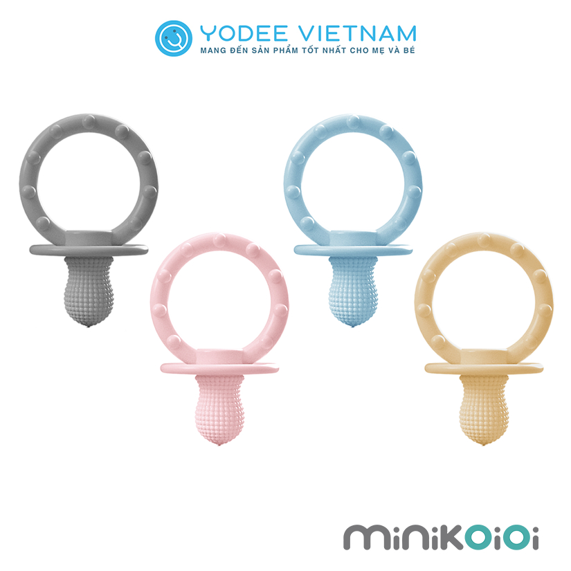 MinikOiOi Gặm nướu tay cầm bằng silicone cao cấp giúp giảm đau và ngứa nướu cho bé