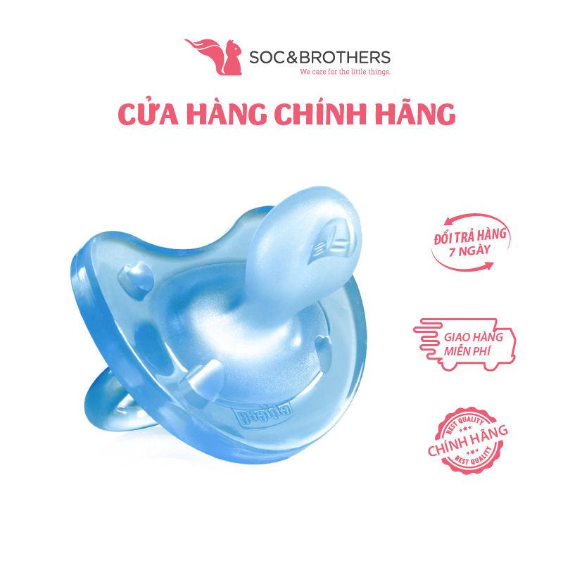 Ti ngậm Chicco Silicon Physio Soft xanh