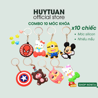 Combo 10 móc khóa silicon kute nhiều mẫu đáng yêu - Móc nhựa hoạt hình treo chìa khóa nhiều mẫu chibi