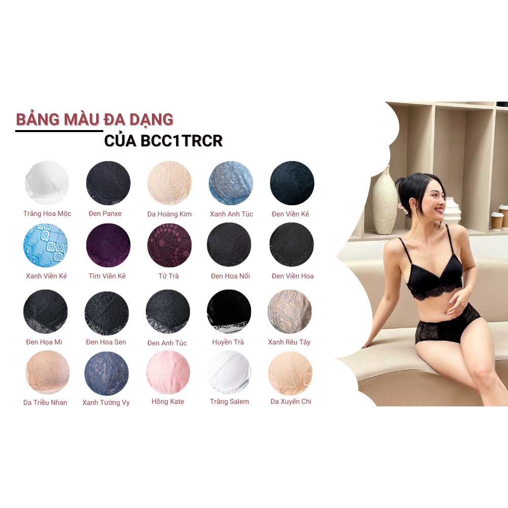 Áo ngực không gọng bọc cúp đơn tròn chân ren LOC BCC1TRCR | BigBuy360 - bigbuy360.vn