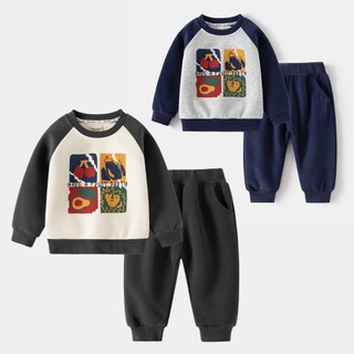Bộ nỉ cho bé WELLKIDS bộ nỉ dài tay bé trai 2 lớp dày dặn họa tiết hoạt hình thu đông 2023