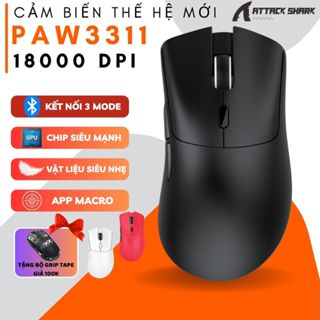 Chuột Gaming Không Dây Bluetooth Attack Shark R1 Siêu Nhẹ Chip Cảm Biến PAW 3311 Siêu Xịn Thiết Kế Công Thái Học Pc Lap