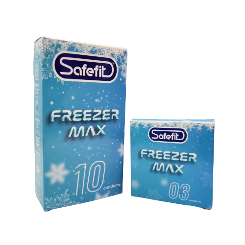 Bao cao su siêu mỏng nhiều gel bôi trơn Safefit Freezer Max bạc hà mát lạnh ,bcs siêu mỏng kéo dài thời gian