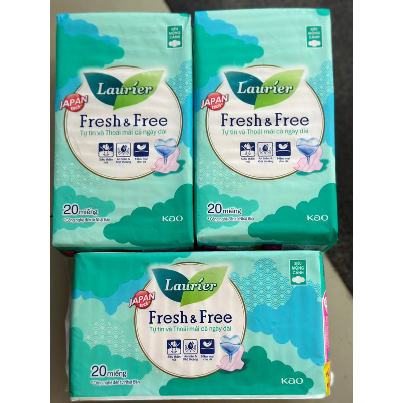 BVS LAURIER FRESH&FREE SIÊU MỎNG CÁNH 20M