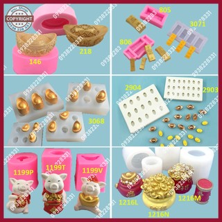 Khuôn silicon đổ socola, rau câu, thạch cao, resin mẫu hình Thỏi vàng đủ size trang trí bánh, làm mô hình