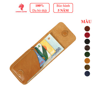 Ví da mini màu vàng bò thương hiệu Longdo Leather - Vi sen 3