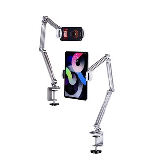 Giá đỡ ipad, tablet, máy tính bảng P67 kẹp cạnh bàn, cạnh giường với đầu đỡ kẹp máy 7-13inch