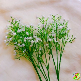 BỤI HOA BI NHỰA TRANG TRÍ MÀU TRẮNG.