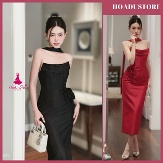 [Ảnh sàn+video] Suri Dress Đầm Maxi Cúp Ngực Choàng Cổ Kèm Hoa Eo Cho Nàng Đi Tiệc Sang Chảnh
