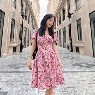 Đầm xoè hoa nhí tay phồng dễ thương Moolys MD006