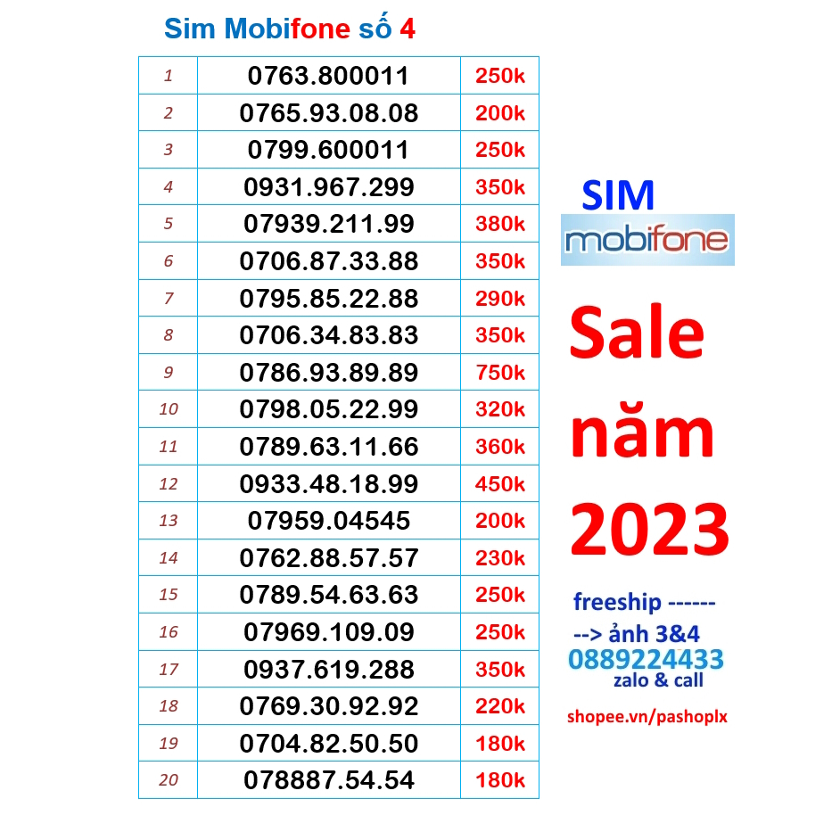 Sim Mobifone số đẹp 4