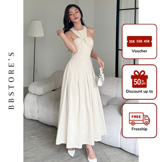Đầm Xòe Cổ Yếm Dự Tiệc Tùng Váy Xếp Ly Nhún Ngực Sang Trọng BBSTORE'S -D2870