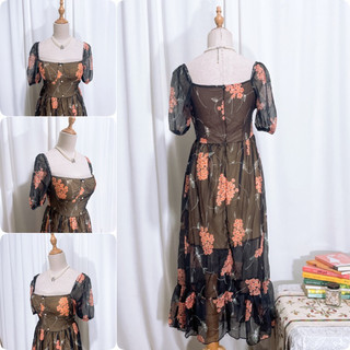 nhiều mẫu đầm  dáng dài phong cách retro