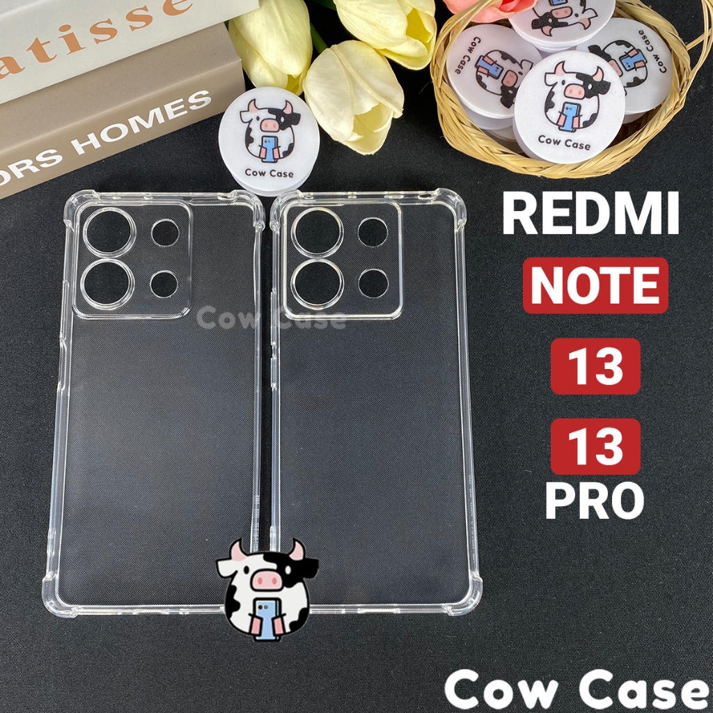 Ốp lưng Redmi Note 13 Pro, Note 13 4G/5G chống sốc silicon dẻo trong Cowcase | Vỏ điện thoại Xiaomi bảo vệ camera TRON