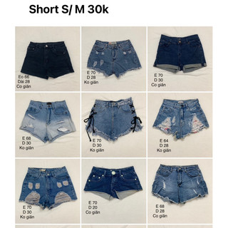 Pass quần short size nhỏ S / M, thanh lý quần đùi nữ 2hand, quần sọt 2hand nhiều mẫu