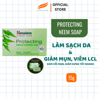 Xà phòng giảm mụn cơ thể từ lá neem Himalaya Neem Turmeric Soap 75g