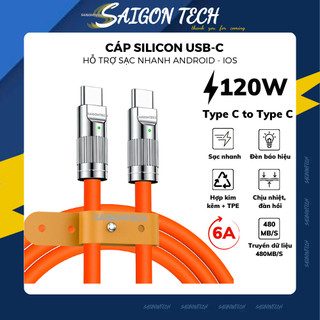 Dây Cáp Sạc Nhanh Type C to Type C 120W có đèn Đồng Bộ Dữ Liệu Nhanh Chóng cho Android