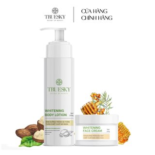 Bộ sản phẩm dưỡng trắng da mặt và toàn thân Truesky VIP07 gồm 1 kem dưỡng trắng body 100g + 1 kem dưỡng trắng da mặt 20g