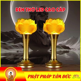 Đèn thờ lưu ly, đèn ban thờ lưu ly, đèn ban thờ liên hoa cao cấp, dáng phật bà quan âm sang trọng bàn thờ