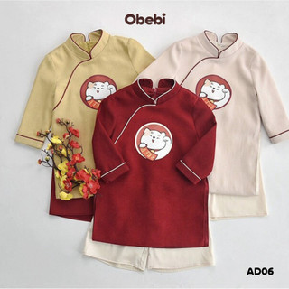  Áo Dài Tân Khởi Áo Dài Nhung Tết Cho Bé OBEBI AD06 